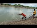 Single Big Hook fishing|Fisherman Catching Rohu fishes by Big Hook|Unbelievable Hook fishing