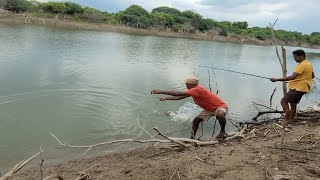 Single Big Hook fishing|Fisherman Catching Rohu fishes by Big Hook|Unbelievable Hook fishing