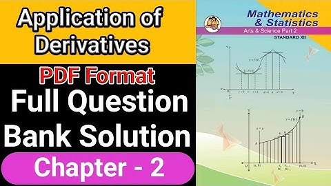 application of derivative class 12 question bank solution | Maths Question Bank Solution HSC Board