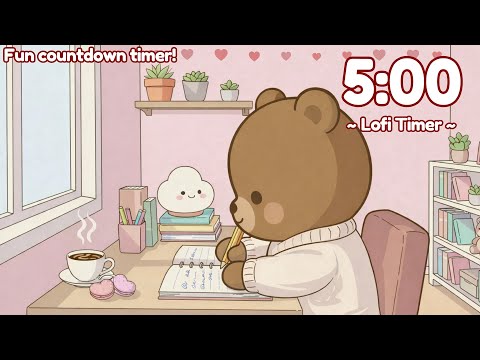 5 Minute Countdown Timer for Classroom 📖 | Lofi Music 🎵