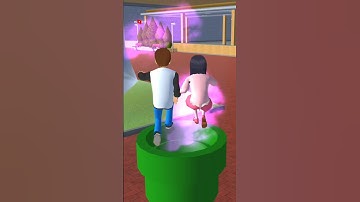 Yuta and Mio enter the zombie hole😱, the police arrive just in time😎 #sakuraschoolsimulator #shorts