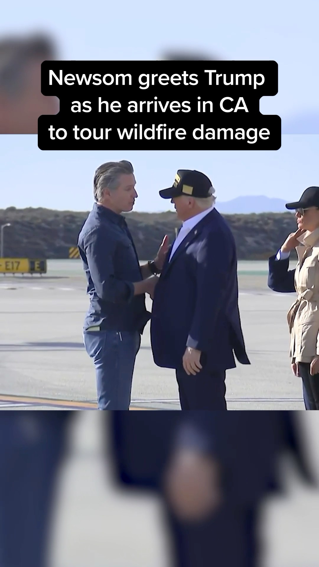 Newsom greets Trump as he arrives in CA to tour wildfire damage