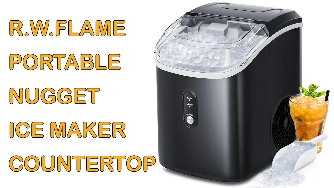 R.W.Flame Nugget Ice Maker Countertop,Portable Ice Maker Machine with –  R.W.FLAME