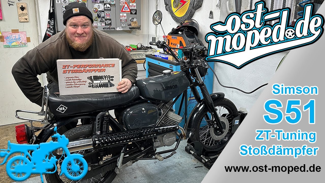Simson S51 | ZT-Tuning Stoßdämpfer & LED Blinker | ost-moped.de
