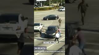 Heroic Rescue: Strangers Stop Runaway Car Just in Time! #heroic #closecall