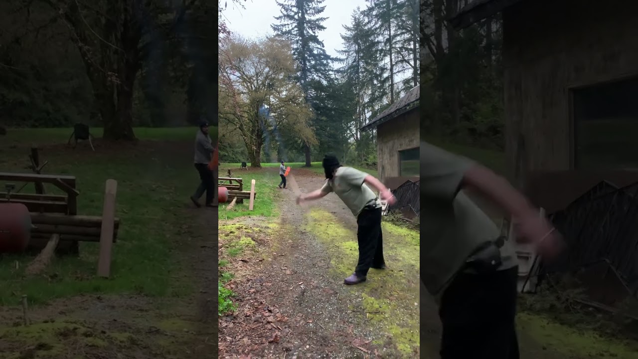 Playing catch with spears 