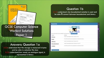 Q1b: GCSE Computer Science Paper 1: binary to hex + answers to Q1a
