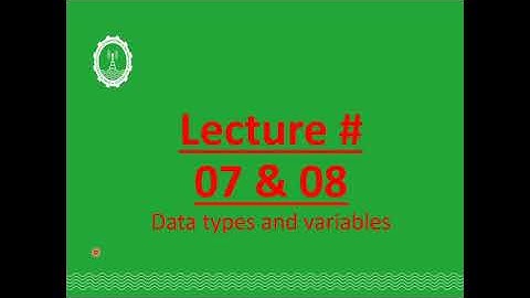 C++ Programming Lecture 08 (COSC-1101) Urdu : : Hindi