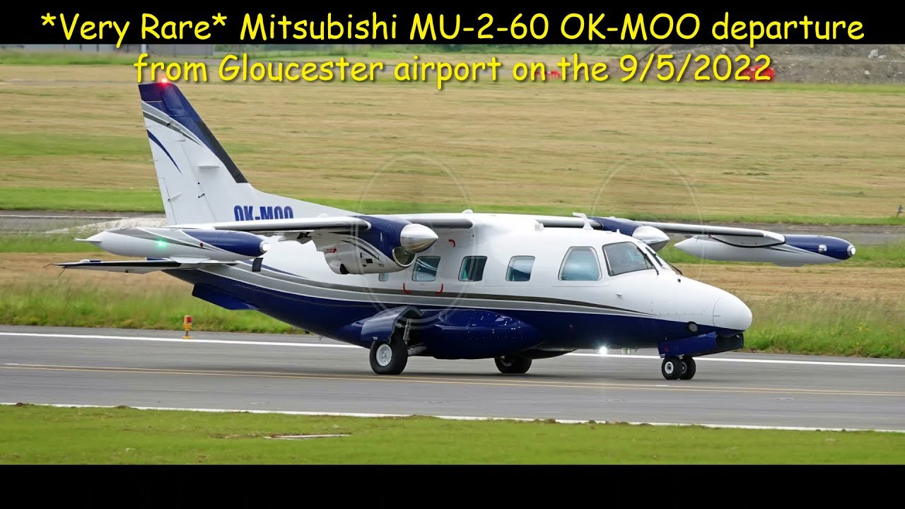 *Very Rare* Mitsubishi MU-2-60 OK-MOO departure from Gloucester airport on the 9/5/2022