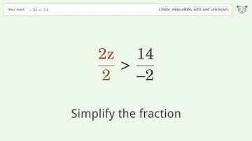 Solving Linear Inequalities: -2z is Smaller Than 14