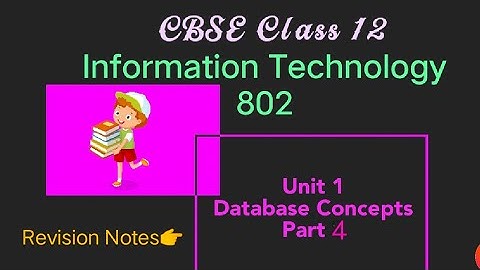 @informationtechnologyelearning Class 12 IT 802I Unit 1I Database concepts I Part 4