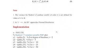 ESLA (18EC44) Module 2 S11 Student t Random Variable