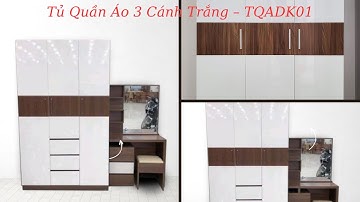 Tủ Quần Áo 3 Cánh Trắng – TQADK01 | Nội thất Đăng Khoa