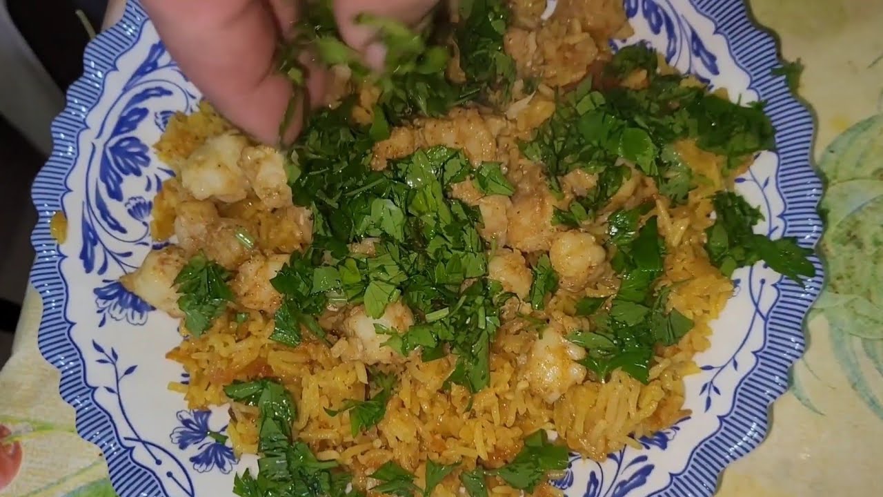  وصفة هندية حضرها خويا الغالي🥰 روز بالجمبري و الكاري و الصويا صوص 