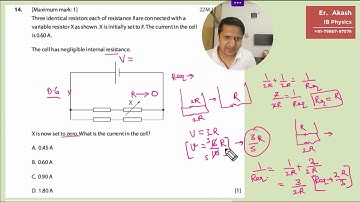 Three identical resistors each of resistance R are connected with a variable resistor X as shown.