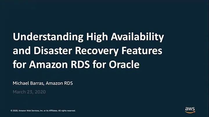 Understanding High Availability and Disaster Recovery Features for Amazon RDS for Oracle
