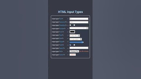 All HTML Input Types Explained in 30 Seconds  (Beginner Friendly!) #frontendcourse #inputtypes