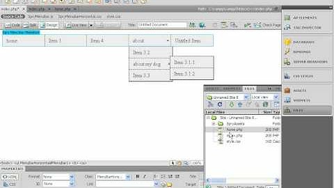 Spry menu bar on Dreamweaver Part2