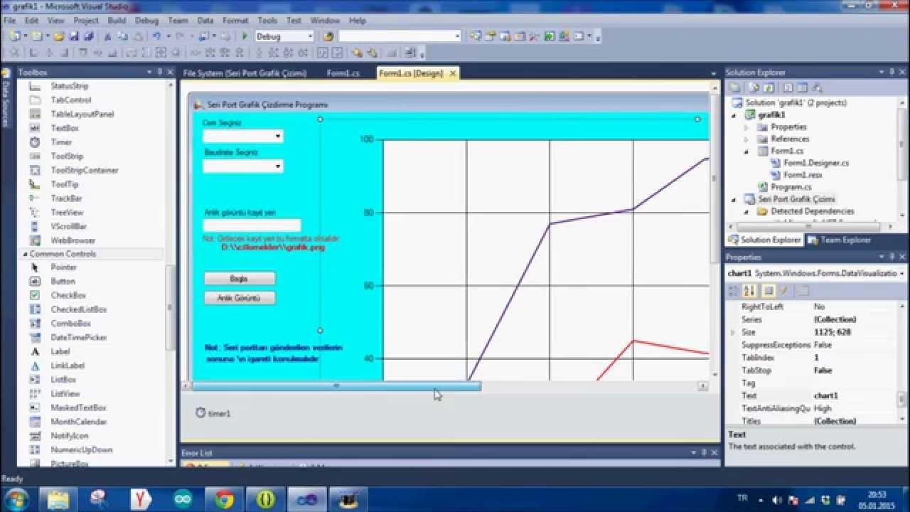 Arduino Realtime Data Transfer - C# Realtime Graph - YouTube