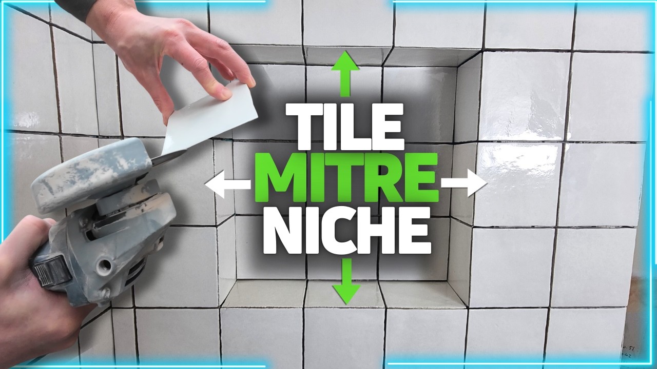 Mired Tile How To Tile a Shower Niche With Mitred Tile Edge! - YouTube