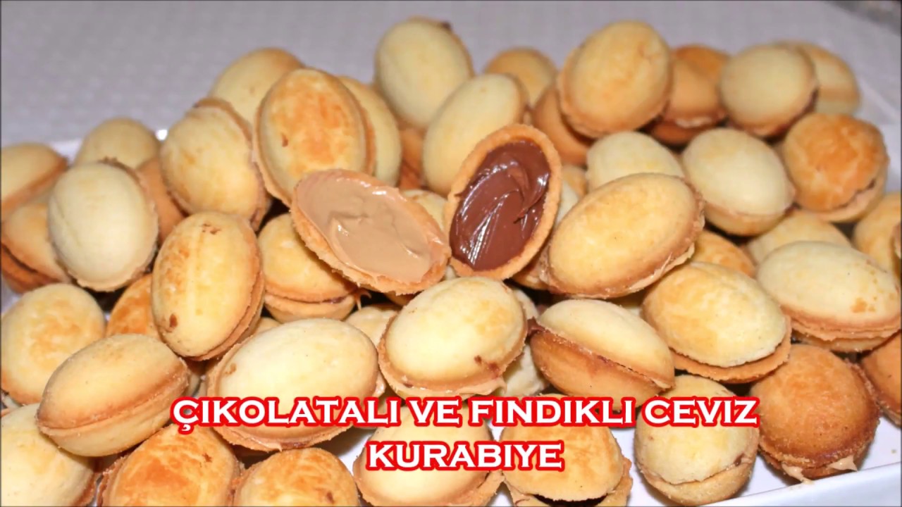 içi çikolatalı ve fındık kremalı harika ceviz kurabiye YouTube