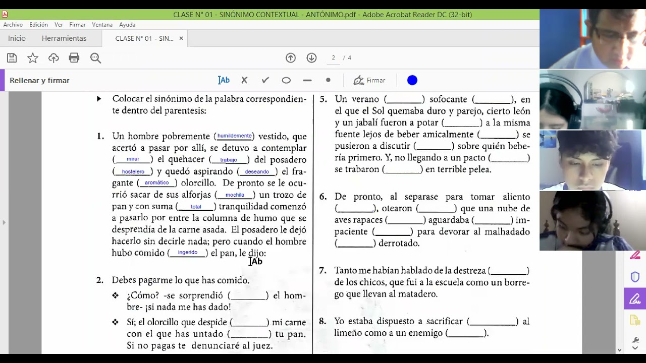Sinonimia Contextual Antonimia S1 Youtube