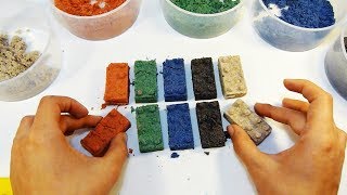 DIY color kinetic sand LEGO как сделать цветные детали лего из кинетического песка своими руками