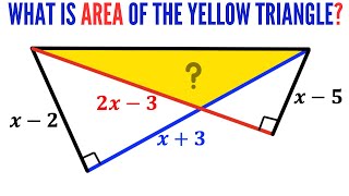 Can you find Area of the Yellow triangle? | (Two right triangles) |#math #maths #geometry