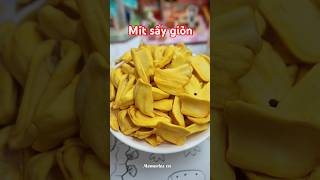 Mít sấy giòn miếng nào miếng nấy vàng ươm, nguyên miếng to nhìn hấp dẫn cực kỳ #food #anvat
