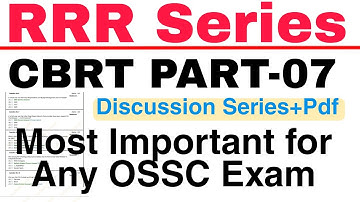 RRR Series CBRT Discussion only for OSSC Exam| Part-07 |Latest MCQs Discussion |Possible Questions