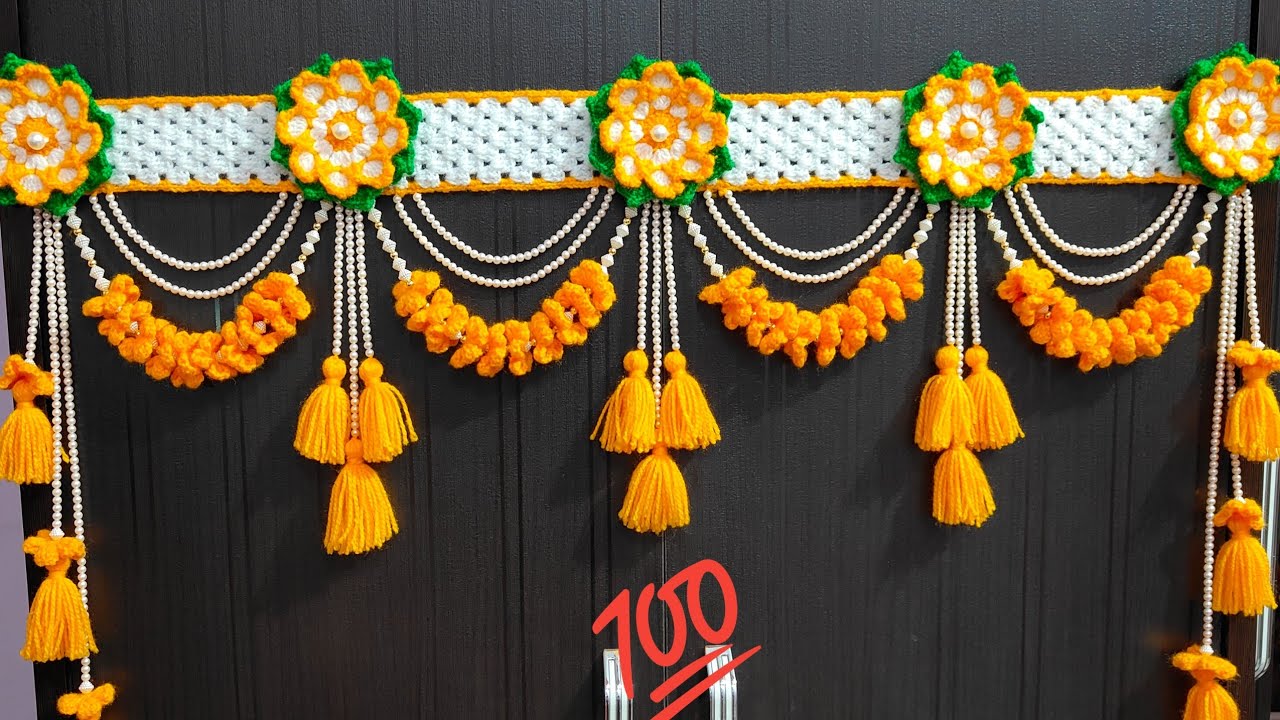 Wow Amazing woolen toran design 🥰 Door hanging Gate parda stap by stap tutorial/ Easy design