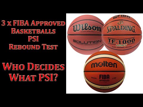 FIBA ఆమోదించబడిన బాస్కెట్‌బాల్స్ PSI రీబౌండ్ టెస్ట్ - 3 బంతులు ఎలా సరిపోతాయి?