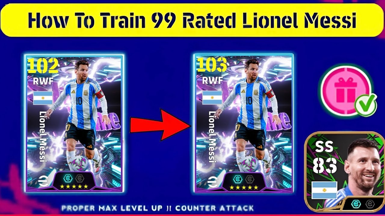 Free Epic L. MESSI Max Training Tutorial in eFootball 2025 Mobile