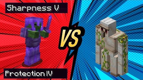Minecraft - Who will win..? | Iron Golem vs Zombie with netherite armor & sword (enchanted)