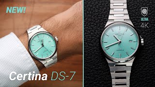 Certina DS-7 is on Fire with a 39 mm Genta design & turquoise dial!
