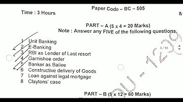 BTP( Banking theory and practice) 5th semester 2018 question paper