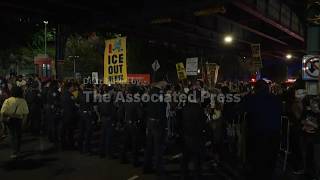 Demonstrators march to New York hospital after man is allegedly shot and injured by ICE officer