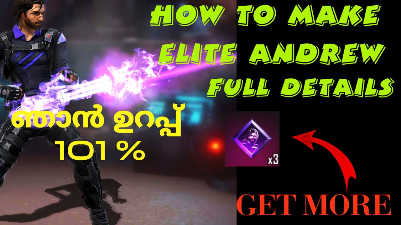 HOW TO MAKE ELITE ANDREW FULL DETAILS II FREE FIRE II MALAYALAM