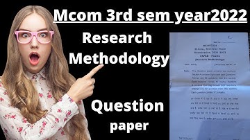 Research Methodology Question Paper Mcom 3rd Sem