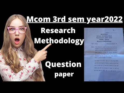 Research Methodology Question Paper Mcom 3rd Sem