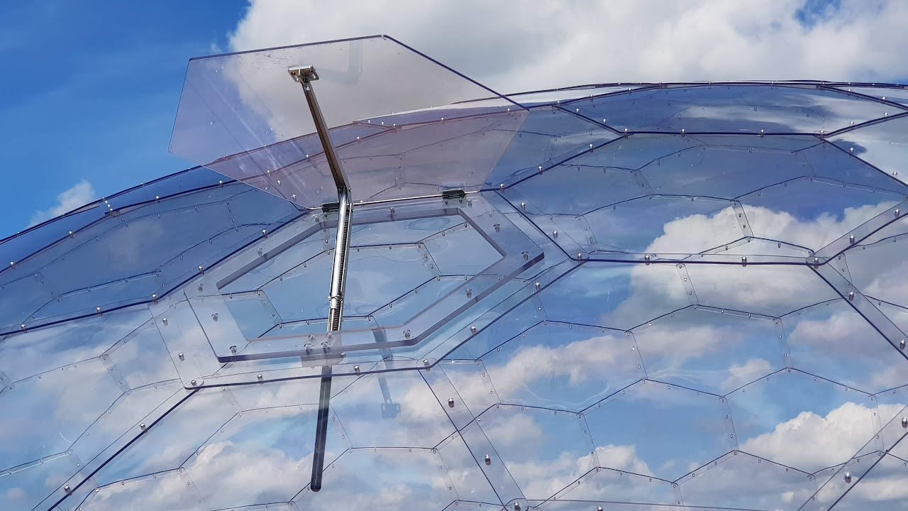 Solar powered automatic polycarbonate Window for Geodesic Dome. A201 ...