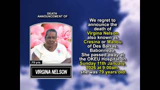 Virgina Nelson ~ Short Obituary