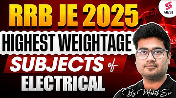RRB JE Syllabus 2025 | RRB JE Subject Wise Weightage Electrical by Mohit Sir | RRB JE Vacancy 2025