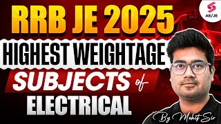 RRB JE Syllabus 2025 | RRB JE Subject Wise Weightage Electrical by Mohit Sir | RRB JE Vacancy 2025