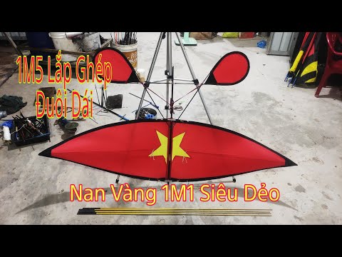 Video Diều Sáo Mini 1M5 Lắp Ghép || Lên Nan Vàng 1M1 Siêu Dẻo - youtube