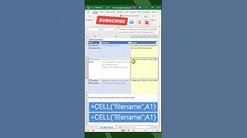 How to Get File Name: CELL Function #excel