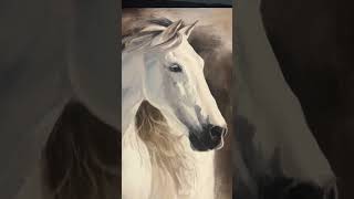 Quite Strength White Horse Procreate &amp; Rebelle Painting
