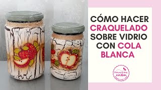 CRAQUELADO SOBRE VIDRIO CON COLA BLANCA #diy #pinturaacrílica #diycrafts