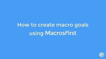 How to create macro goals - MacroFirst Tutorial