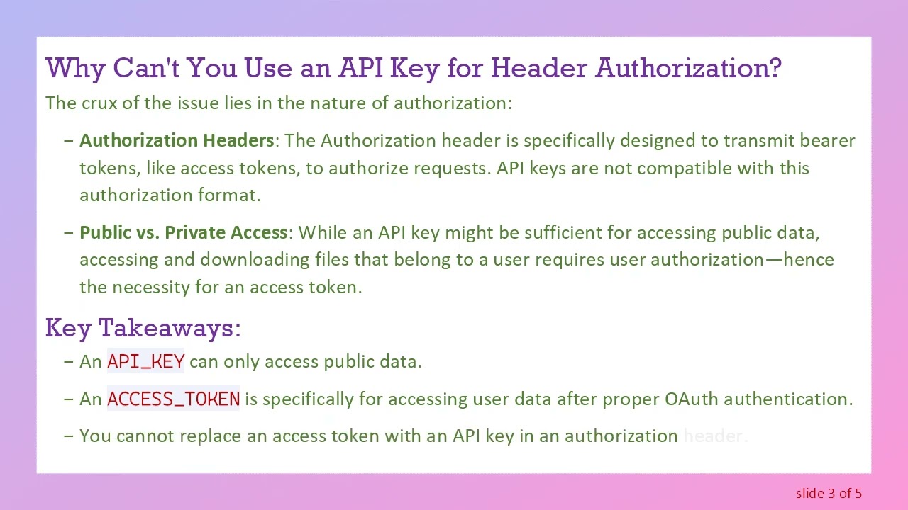 Can You Use an API_KEY for Google Drive Header Authentication Instead of ACCESS_TOKEN?
